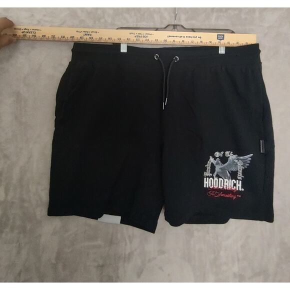 Hoodrich, Mens Shorts, Size 2XL, Black, Pockets, Drawstring, Logo, 100% Cotton - Picture 5 of 10
